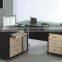 L/s Shaped High Gloss Black Office Desk