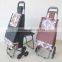 Stair climbing shopping trolley cart with chair