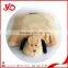 Latest design top quality plush dog pillow, soft stufffed plush dog animal dark yellow pillow
