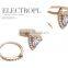 Classic Geometric Ring Double Exquisite Yellow 18k Gold Plating Austrian Crystal Zircon Heart Rings