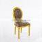 2016 New designed and fashional classical gold round back banquet dining chair with luxury leather wooden design