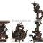 Traditional and Beautiful metal decoration Dragon and bamboo design Vase,incense burner,and candlestick set made in Japan