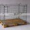 Wooden base container logisitc moving mesh cage with top covers