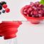 New Collapsible Collander Silicone Draining Basket Kitchen Folding Strainer Bowl For Fruit&Vegetable