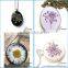 2015 Unique DIY Jewelry Pressed Flower Pendant ,real Pressed Flower Pendant,resin Pressed Flower Cabochons