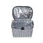 Durable Striped Canvas Collapsible Food Bag, Zipper Thermal Hot Food Packaging Carry Bag for Holiday