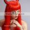 Wholesale cheap long red horn synthetic hair party wigs, cosplay witch wigs