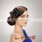 Fake hairpieces for brides in wedding party. beauty salon hair accessories