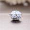 D189 christmas silver round beads,enamel white bamboo with crystal charms