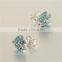Fashion Women Jewelry Fish Pave Blue Zircon Sterling Silver Stud Earrings