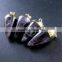 15x30mm water drop shape gold plated purple amethyst power stone pendant charm DIY supplies 1850207