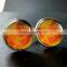 20mm silver plated orange galaxy universe art collage round glass cabochon fashion cufflinks wedding cuff link gift 6600058