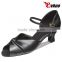 Pu or leather high quality low heel kids Latin dance shoes black khaki sliver active color for girls
