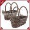 Cheap promotion wine packing used plastic wicker baskets for wine bottles