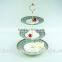 Royal blue gold cake stand ceramic 3 tiers of cake plate/classic cake stand porcelain