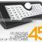 45Leds Solar Sensor Powered Wall mounted solar motion sensor light