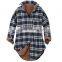 Fleece Jacket Men Women Checkered Plaid Sherpa Lined Flannel Long Shirt sherpa fleece fabric Jacket