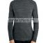 Long Sleeve Grey Rib Roll Neck t shirt for man wholesale OEM solid color grey men's long sleeve t shirt
