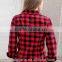 Woman flannel check shirts slim fit fashion shirts for lady