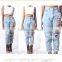 Simple pants hole torn female jeans women's cool denim pants straight jeans for girl destroyed casual pants