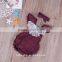 Vintage style baby girls romper 100% Cotton Satin Floral Printing Baby Romper With Lace Insert