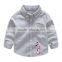 S33473W Hot Sale Children Boys Shirts Cotton 100% Solid Kids Embroidery Shirts
