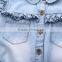 S33425W Girls Denim Jackets Coats Fashion Children Outwear Embroidery Sequins Children's Jacket