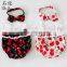 ShiJ Baby Outfits Set Cotton Boutique Trendy Cherry Girls Romper