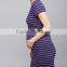 Striped Maternity Clothes Pregnant Women Dresses