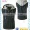 Plus Size Black Mens Demin Jeans Sleeveless Hoodie Vest
