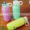 Colorful Borosilicate Glass Drinking Bottle With Plastic Lid Silicone Sleeve Handmade Drinking Ware 500ml