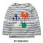 Hot sale gary white stripe embroidered young boy t-shirts