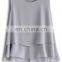 women sleeveless gray tiered flap chiffon top blouse