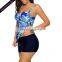 two piece breathable printed women tankini swimsuits