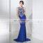 2017 Latest Design Mermaid Royal Blue Embroidered Evening Dresses LX381