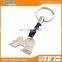 Quality custom black rope with metal embossed constustion keychains
