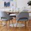 Modern furniture wood legs leisure fiberglass fabric armless dining chair