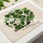 Custom Green Leaf Printing Western Dining Table Mat