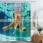 i@home eco friendly 3d digital lion printed waterproof shower curtain 180cm x 180cm