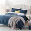 High Quality Navy Winter Plain 100% Polyester King Brushed Duvet Cover Set