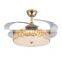 Modern Golden Crystal Ceiling Fan Light Chandelier Fan Lighting