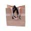 kraft small natural dongguan supplier oem pink paper bag with grosgrain ribbon handle