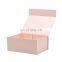 Custom cardboard rigid blush pink deep A5 magnetic gift fold box with chnageable ribbon