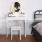 Dressing Table Wooden Mirrored White Colour Makeup Mirror Jewelry Dresser With Led Light