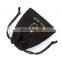 PandaSew 8*10 cm Black Custom Luxury Soft Flannel Small Jewelry Drawstring Pouch