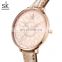 SHENGKE 2021 New Ladies Watch Embossing Dial Quality Leather Band Quartz Watches Custom Logo Watch Wholesale OEM  K0149L