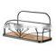 Custom Wall Mounted Bathroom Shelf Organizer Metal Wire Bamboo Base Adhesive Shower Caddy