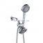 Hot Selling  3Function Chrome ABS Spa Hand Shower and Overhead Rain Shower Combo with 3 Way diverter