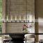 Black Linear Chandelier Clear Glass Shade Modern Farmhouse Ceiling Pendant Hanging Light Fixture For Dining Table Kitchen Island