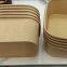 Disposable Paper Bowl Heatable Kraft Food Bowl Rectangular Kraft Bowl 32oz